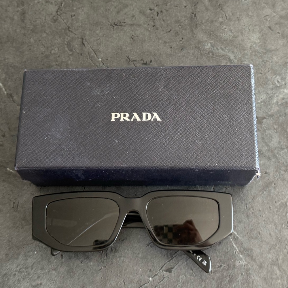 Prada Black Rectangular Sunglasses - image 1